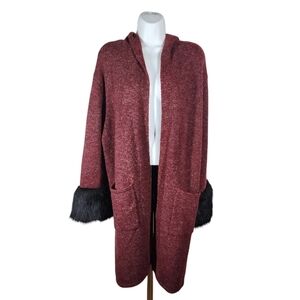 P. LUCA MILANO WOOL BLEND OPEN FRONT CARDIGAN